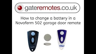 How to change the battery in a Novoferm 502 garage door remote.