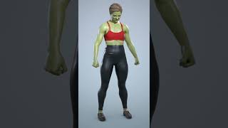 Abby as She hulk Muscle Growth Transformation