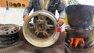 Turn Old Car Lazang Into Dual_Purpose Stove // Smart Stove Projects for Everyone