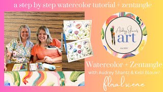 Watercolor Floral + Zentangle!   Part 2 of a two part series with @KelliBlouin