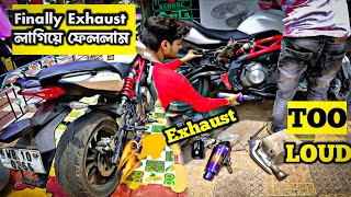 Finally Bike এ নতুন Exhaust 🔥 লাগিয়ে ফেললাম  Crazy Sound 😱