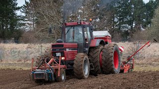 Case IH 1455 XLA & Case Maxxum 110 in ACTION w/ 4 meters Kuhn/Kverneland Seeder & 4 furrow plow