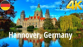 Walking tour in Hanover, Germany 4K 60fps