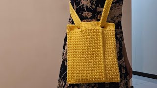 [Crochet Time]  Crochet bag using hdc and sl tutorial PART 3 OF 3【钩针学习】钩织钩针包包视频教程 3/3