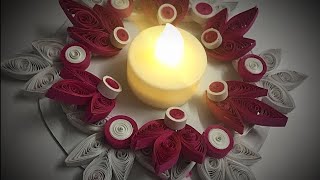 Quilling Diya Holder from old CD/Tealight candle Holder from old CD/Diwali Decoration ideas/Quilled