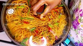 LEARN HOW TO MAKE THIS SPECIAL STIR FRY SPAGHETTI | STIR FRY CHICKEN PASTA | Glory Homemaker