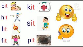 Letter 'i' blending (it) / CVC Words / Word Family -it / Phonics for kids/Reading Three Letter Words