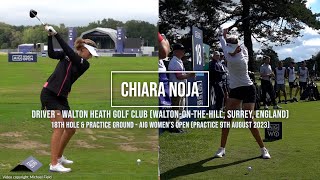 Chiara Noja Golf Swing Driver (FO & DTL views) AIG Women's Open (Walton Heath Golf Club) August 2023