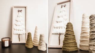 DIY MINIMALIST CHRISTMAS DECOR | Thrift Flip | Affordable DIY Decor | Tassel Tree | Bulky Yarn Trees