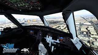 A320neo Cockpit Landing | Las Vegas Approach | Microsoft Flight Simulator