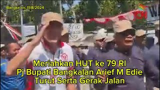 Meriahkan HUT ke 79 RI, Pj Bupati Bangkalan Turut Serta dalam Lomba Gerak Jalan