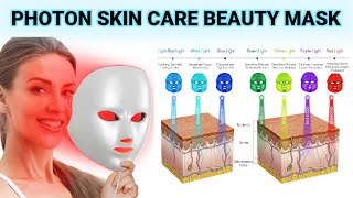 Photon Skin Care Beauty Mask, LED Face Mask Light Therapy for Acne, Wrinkles Restores Healthier Skin