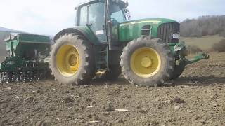 Hostovice - Sejba pšenice jarnej 2020 -- John Deere 7530 & Great Plains NTA  1300