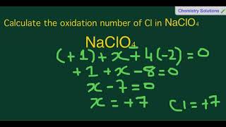 How to calculate the oxidation number of Cl in NaClO4 (sodium perchlorate)