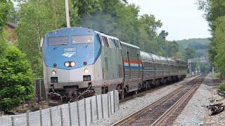 CSX Y120 and Amtrak 449 in Ashland Ma 7/30/18