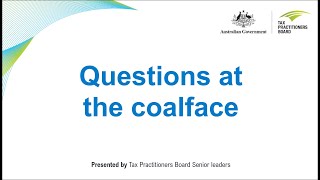 Questions at the coalface