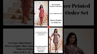 FlowerPrinted Co-Order Set #doraafashionstudio💃#indianwear  #kurti#clothingstore#shopnow#fashion#new