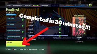 How to complete goalfest in 30 minutes !!!