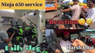 Kawasaki ninja 650 service / meet @HarshPahwa / daily vlog