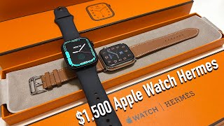 UNBOXING MOST expensive Apple Watch Series 7 - $1500 Hermes Single Tour 45 Cellular Stainless Steel