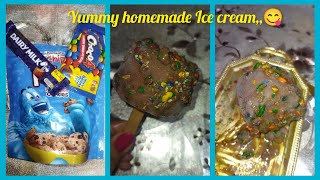 Yummy Chocolatechip Ice Cream with Dairy Milk &gems||Easy homemade ice cream#youtube #chocojoyfultv