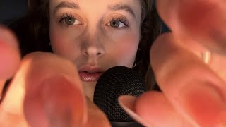 ASMR slow intense mouth sounds with very close hand movements