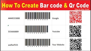 How To Create Bar code | How To Create QR Code | In Excel | QR Aur Bar Code Code Kaise Banaye | Urdu