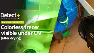 Leak detection and liquid leak test tracer - FLUORESCENT COLOURLESS - UV MAX YELLOW