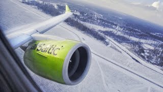 Silent! Airbus A220-300 (CS300) Air Baltic Takeoff from Riga International Airport