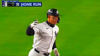 Aaron Judge 2 Run Home Run First Homer of Post Season | Yankees vs Guardians 2024 ALCS Game 2