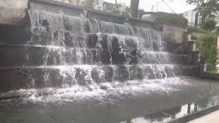 Waterfall in beautiful lake in Seoul, nature beauty, Korea republic of.