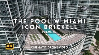 The pool of the W Hotel Miami and Icon Brickell [4k Miami Cinematic Drone Video]