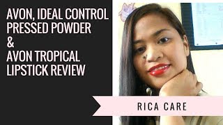 AVON, Ideal Control Pressed Powder and AVON Tropical lipstick REVIEW