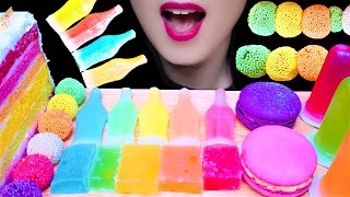 ASMR Nik_L_Nip WAX BOTTLE, RAINBOW DESSERTS 닉클립 왁스병, 무지개 케이크, 메롱젤리 보석젤리 REAL EATING SOUNDS MUKBANG