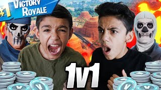 *INSANE* Fortnite 10,000 V-BUCKS Wager 1v1 Against Little Brother!