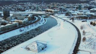 Vilnius Europa High-risers Traffic flow Dji Mavic 2 Zoom Flow 4k