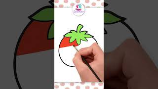 Impariamo a disegnare il pomodoro #shorts #kidsdrawing #chikiartitalian