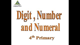 Digit , Number and Numeral