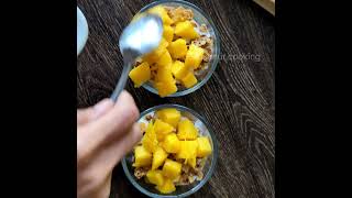 Tropical fruits🍓🍌🍎🥭 and yogurt parfait! easy grab-and-go breakfast for busy mornings