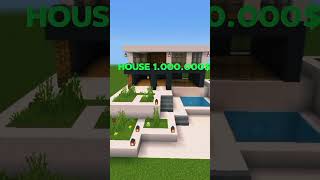 House 1$ vs 10.000$ vs 1.000.000$ #minecraft #youtubeshorts #shots