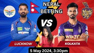 LSG Vs KKR Live Betting in Nepal - 10,000 Rs