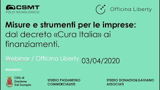 Misure e Strumenti per le imprese, dal decreto Cura Italia ai bandi e finanziamenti