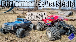 RC Monster Truck Showdown Round 1: LMT Vs. SCT Conversion Game of B.A.S.H.