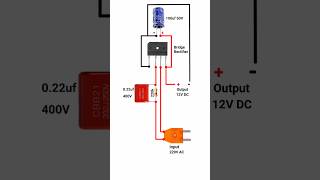 how to convert 220V AC to 12V DC | 220V AC to 12V DC without transformer #shorts #pbexperiment