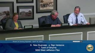 Board of Zoning Appeals Meeting - 04-18-2024