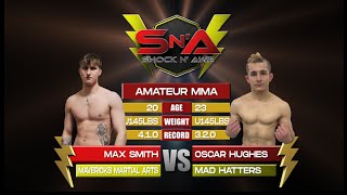 Shock N Awe 36 - Max Smith vs Oscar Hughes Featherweight 145lb Amateur MMA