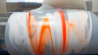 Silicone color mixing process ( white and international orange )