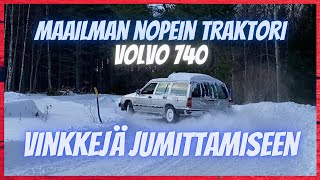 Volvo 740 kylmäkäynnistys ja hankeen upotus. Kuinka irroittaa kiinnijuuttunut auto lumesta?