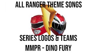 All Power Rangers Theme Songs Mashup w/ Logos and Teams (MMPR-Dino Fury)