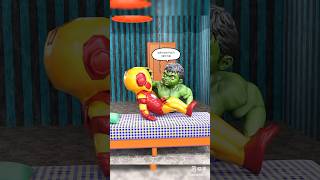 Baby Ironman and Hulk Funny 😂 #cartoon #ironman  #marvel #marvelcartoon #shorts #short